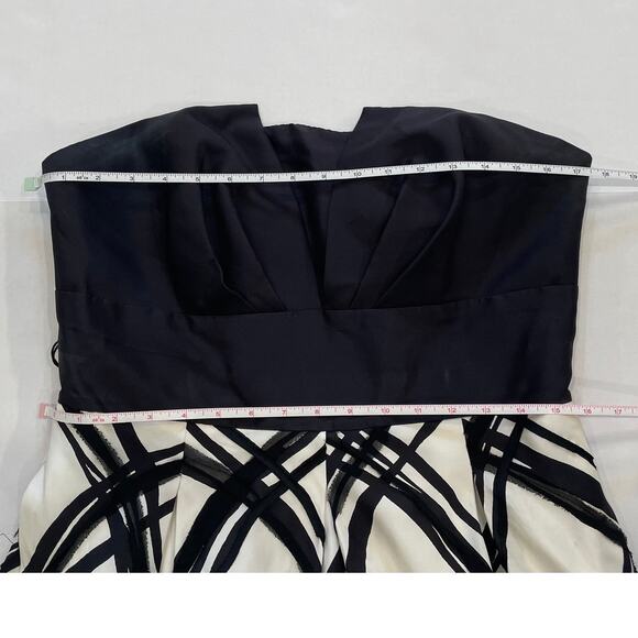 WHBM Silk Black & White Strapless Full Skirt Cocktail Dress, 10 - Picture 11 of 16